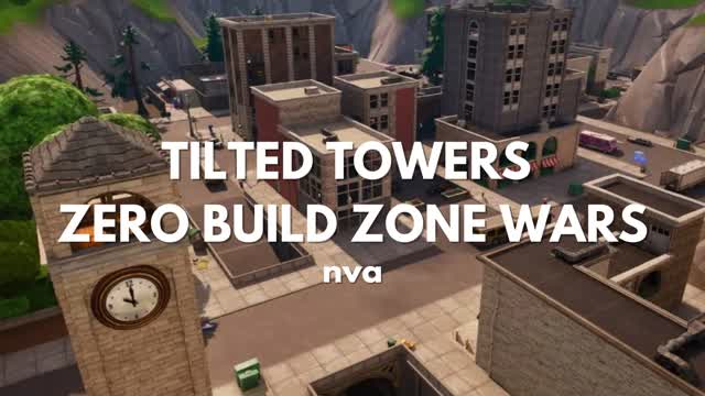 Tilted Tower Zero Build Zone Wars — Fortnite Creative map cover art