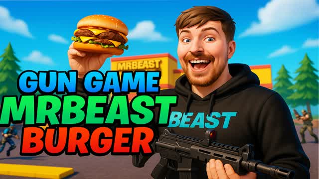 MrBeast Burger Gun Game — Fortnite Creative map cover art