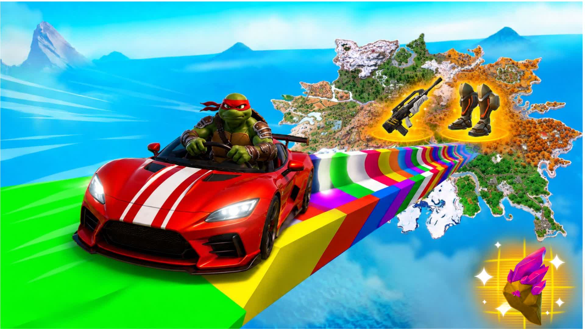 🐢TMNT 🚗MEGA RAMP CARS GAMES — Fortnite Creative map