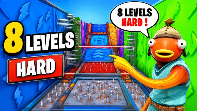 8 hard Levels deathrun — Fortnite Creative map cover art
