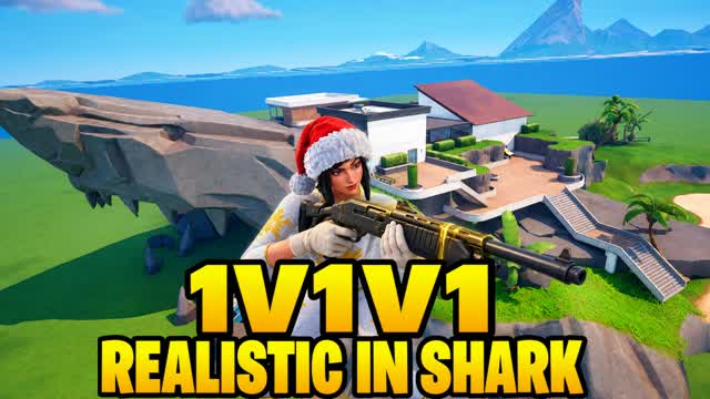 1v1v1 REALISTIC IN SHARK — Fortnite Creative map cover art