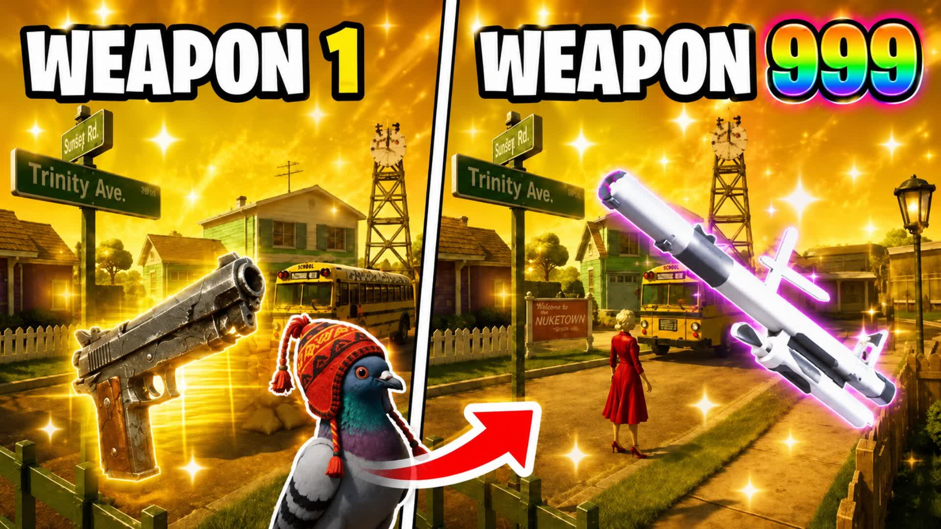NUKETOWN GUN GAME 🔫 ONE SHOT — Fortnite Creative map