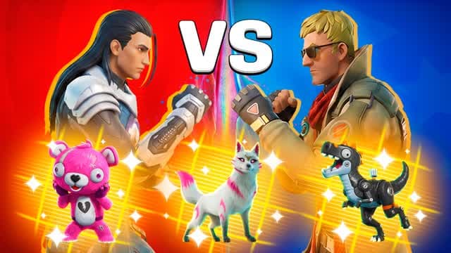 Red Vs Blue 🔴 Jones Vs Geno 🔵 Pets — Fortnite Creative map cover art