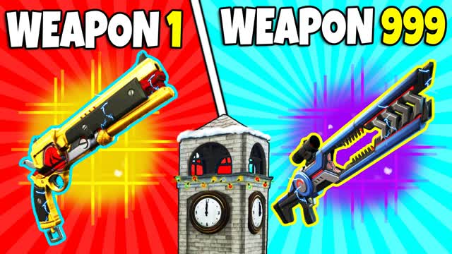 🔫 TILTED GUN GAME 999 WEAPONS — Fortnite Creative map cover art