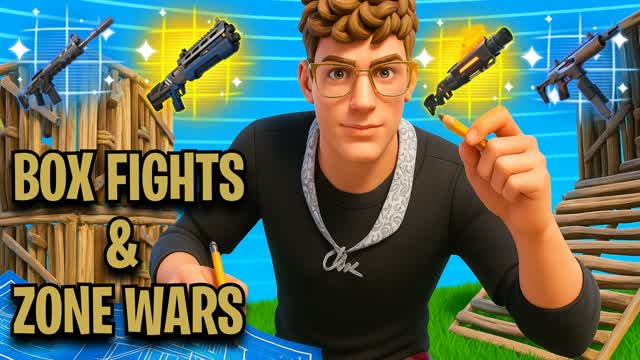 BOX FIGHTS AND ZONE WARS 🌀📦 — Fortnite Creative map cover art