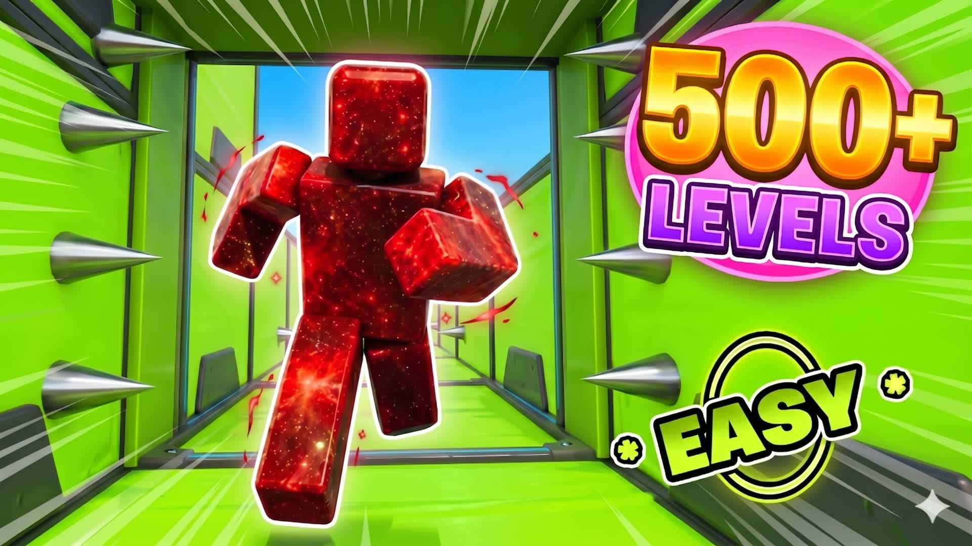 EASY DEATHRUN PARKOUR 500+ — Fortnite Creative map
