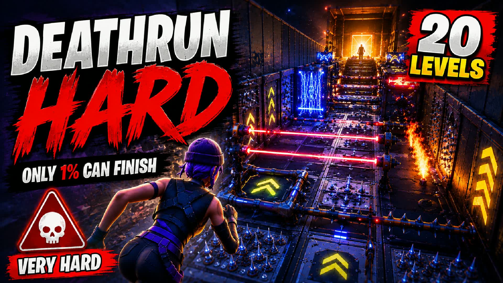 😈 25 LEVELS VERY HARD PARKOUR — Fortnite Creative map