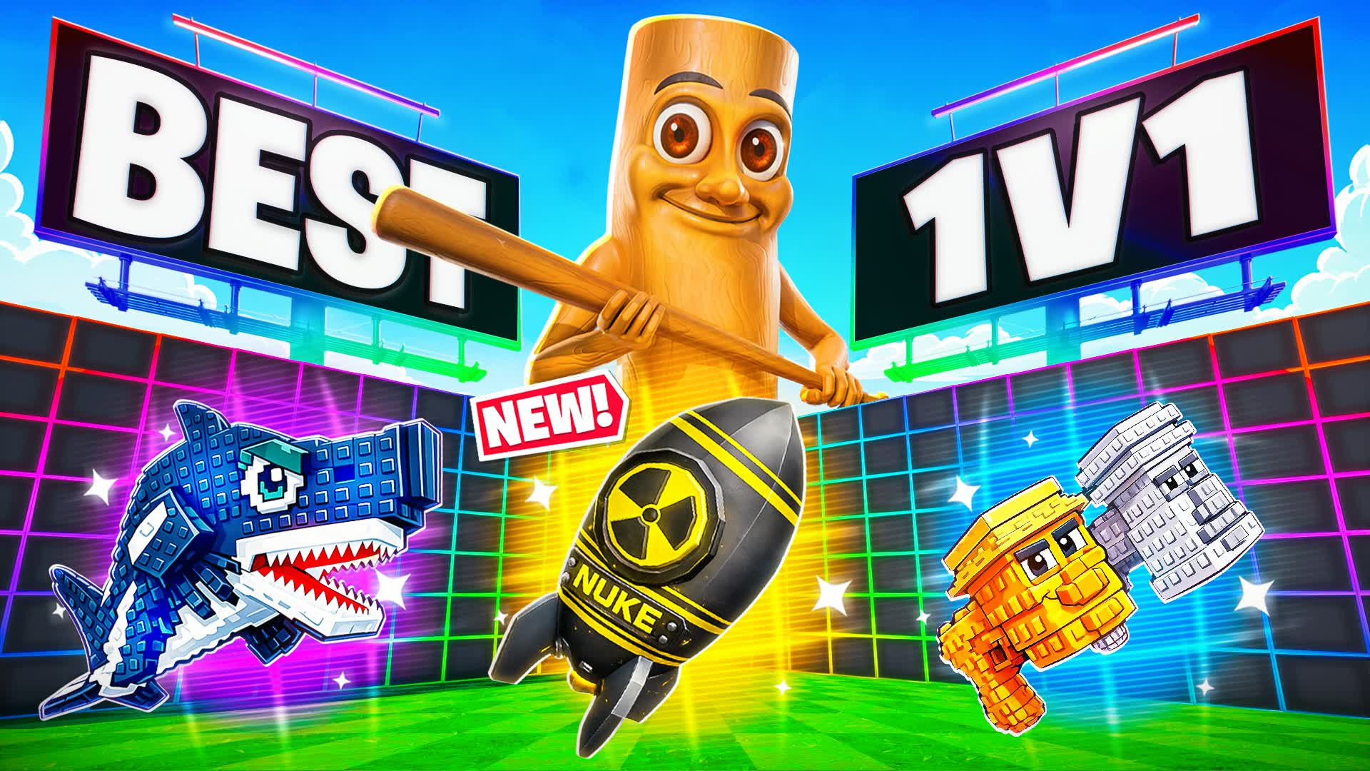BEST 1V1 FFA - ALL GUNS & RIDES — Fortnite Creative map