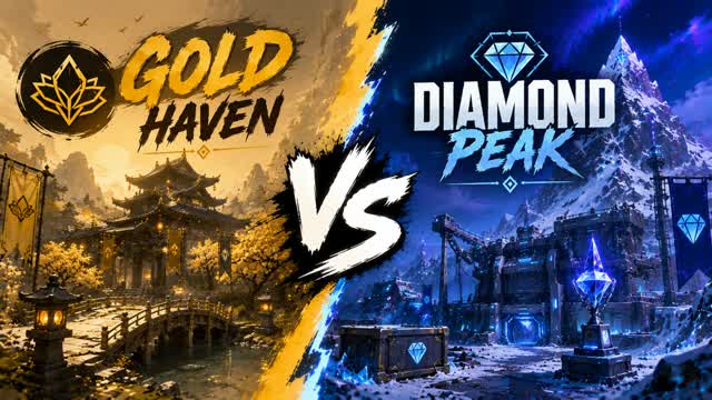 💠 GOLD HAVEN VS DIAMOND PEAK 🥇 — Fortnite Creative map cover art
