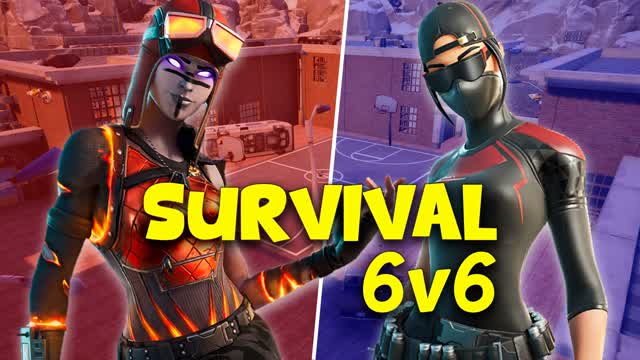 SURVIVAL 6V6 CERO BUILD — Fortnite Creative map cover art