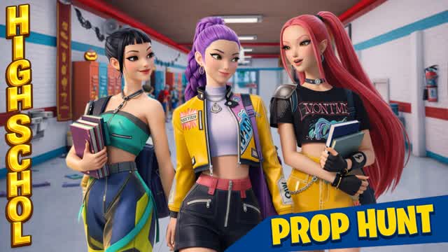 K-POP HIGH SCHOOL - PROP HUNT 🎓 — Fortnite Creative map