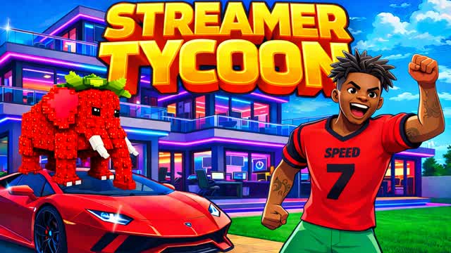 STREAMER BRAINROT TYCOON ⚡ — Fortnite Creative map cover art