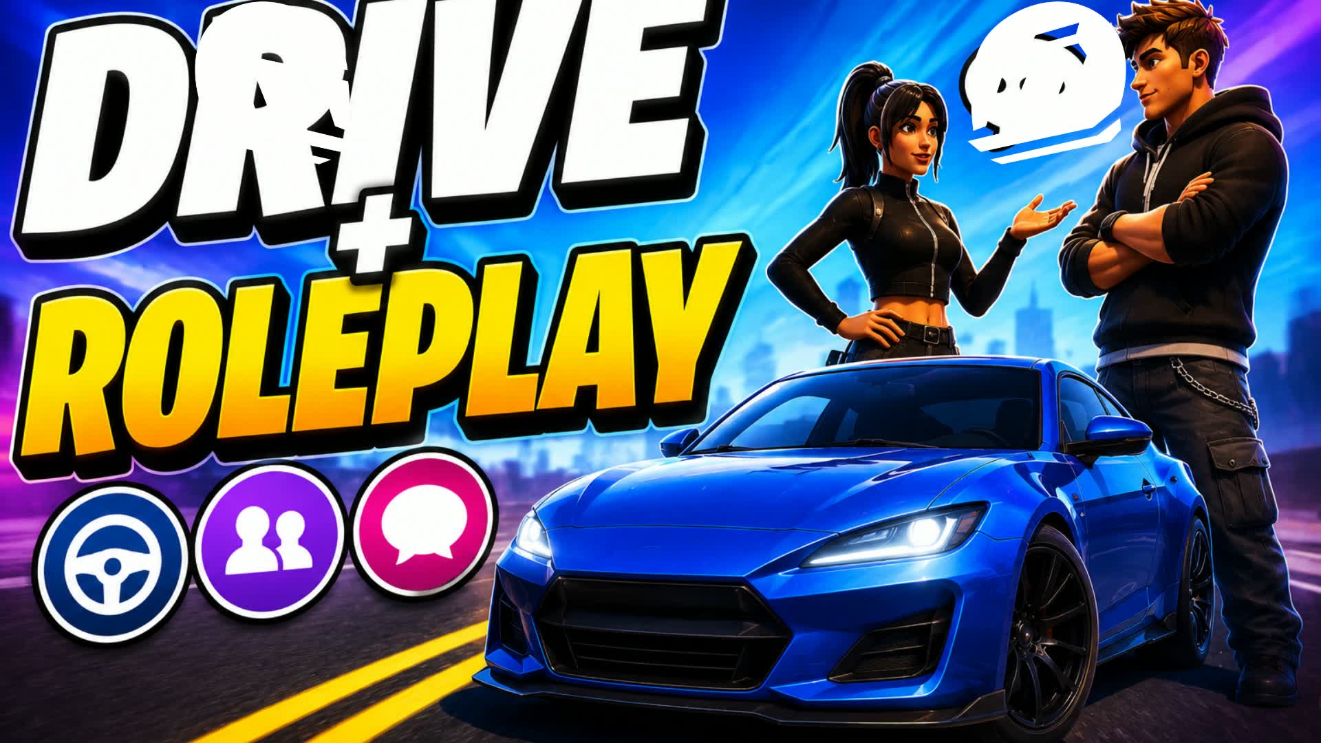 Drive 🚗 + Roleplay — Fortnite Creative map