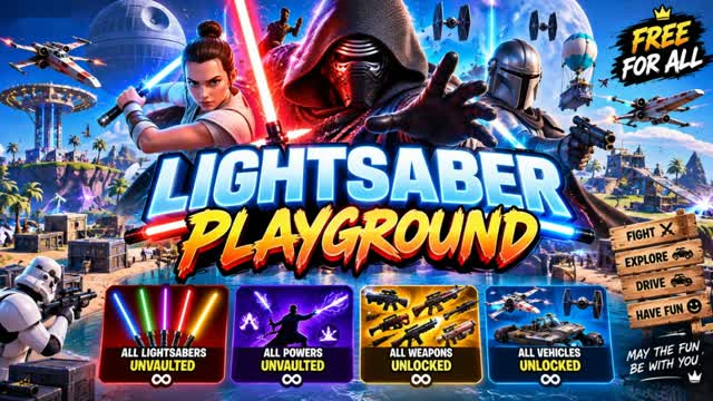 Lightsaber Playground — Fortnite Creative map cover art