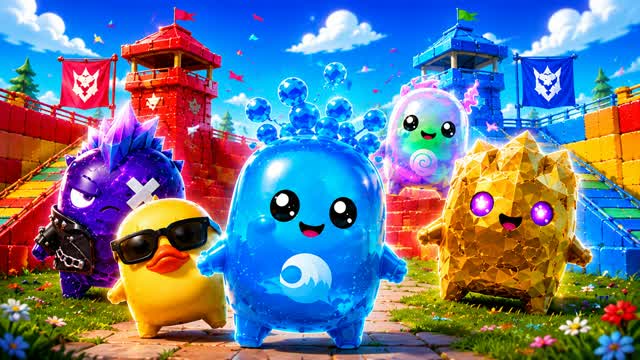 ⚡ RED vs 🔵 BLUE Hero Wars 👑 — Fortnite Creative map