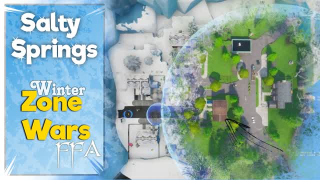 Salty Springs Winter Zone Wars FFA — Fortnite Creative map cover art