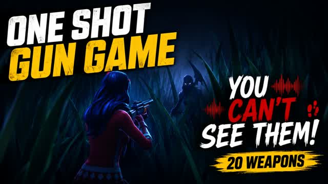 ONE SHOT GUN GAME YOU CAN’T SEE THEM 👀 — Fortnite Creative map