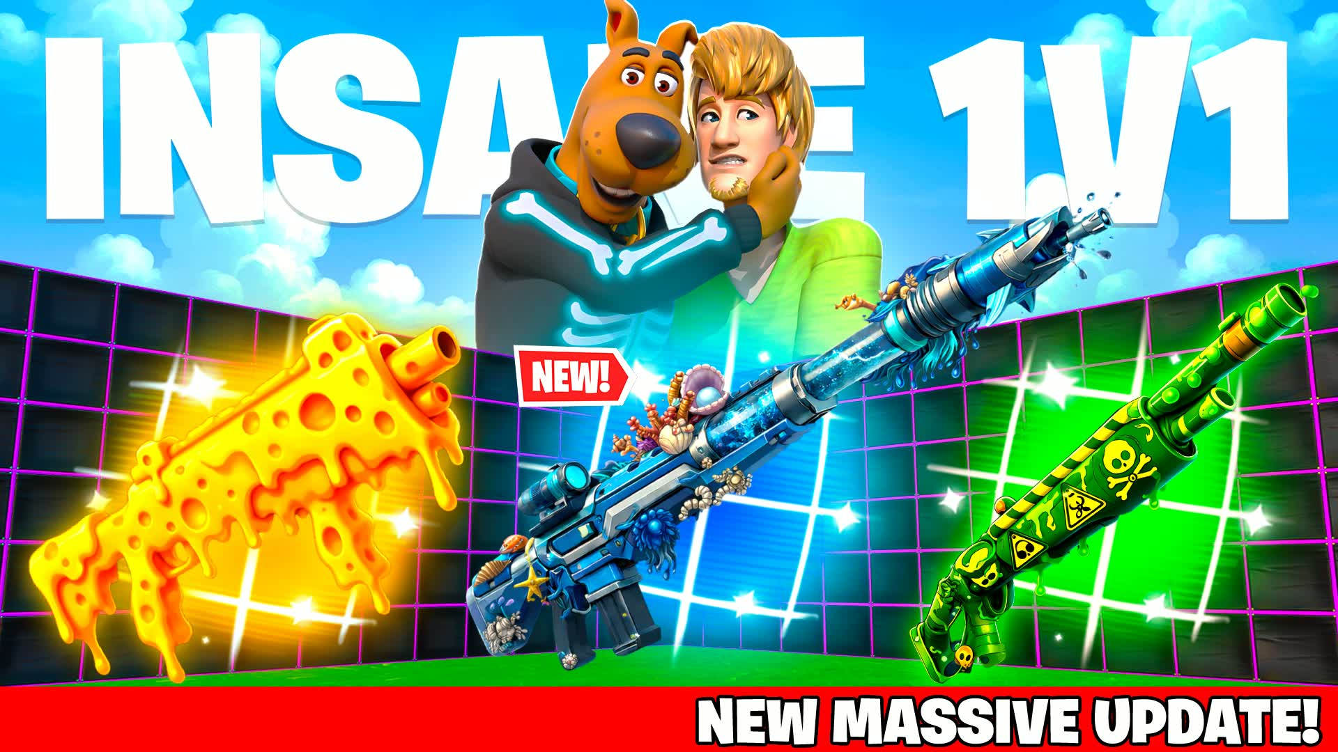 INSANE 1V1 FFA - ALL GUNS & RIDES — Fortnite Creative map
