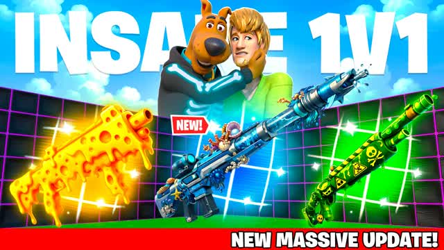 INSANE 1V1 FFA - ALL GUNS & RIDES — Fortnite Creative map cover art