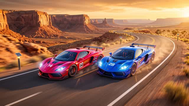 CANYON RUSH: RED VS BLUE 🏎️ — Fortnite Creative map cover art