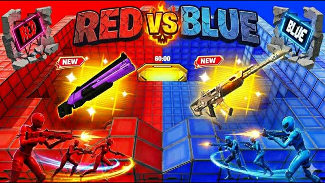 CLEAN RED VS BLUE 🔴🔵 *NEW WEAPONS* — Fortnite Creative map