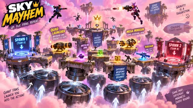 SKY MAYHEM EPIC FUN 2nd chance Spawn — Fortnite Creative map cover art