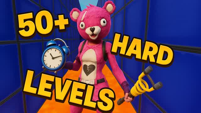 50+ LEVEL HARD DEATHRUN — Fortnite Creative map cover art