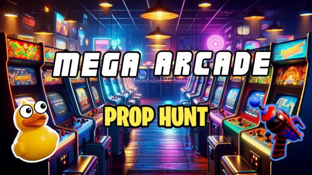 MEGA ARCADE PROP HUNT 🕹️ — Fortnite Creative map cover art