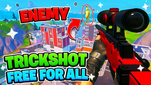 TRICKSHOT FREE FOR ALL 🎯 — Fortnite Creative map cover art