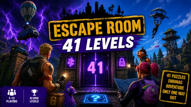 ESCAPE ROOM 41 LEVELS — Fortnite Creative map