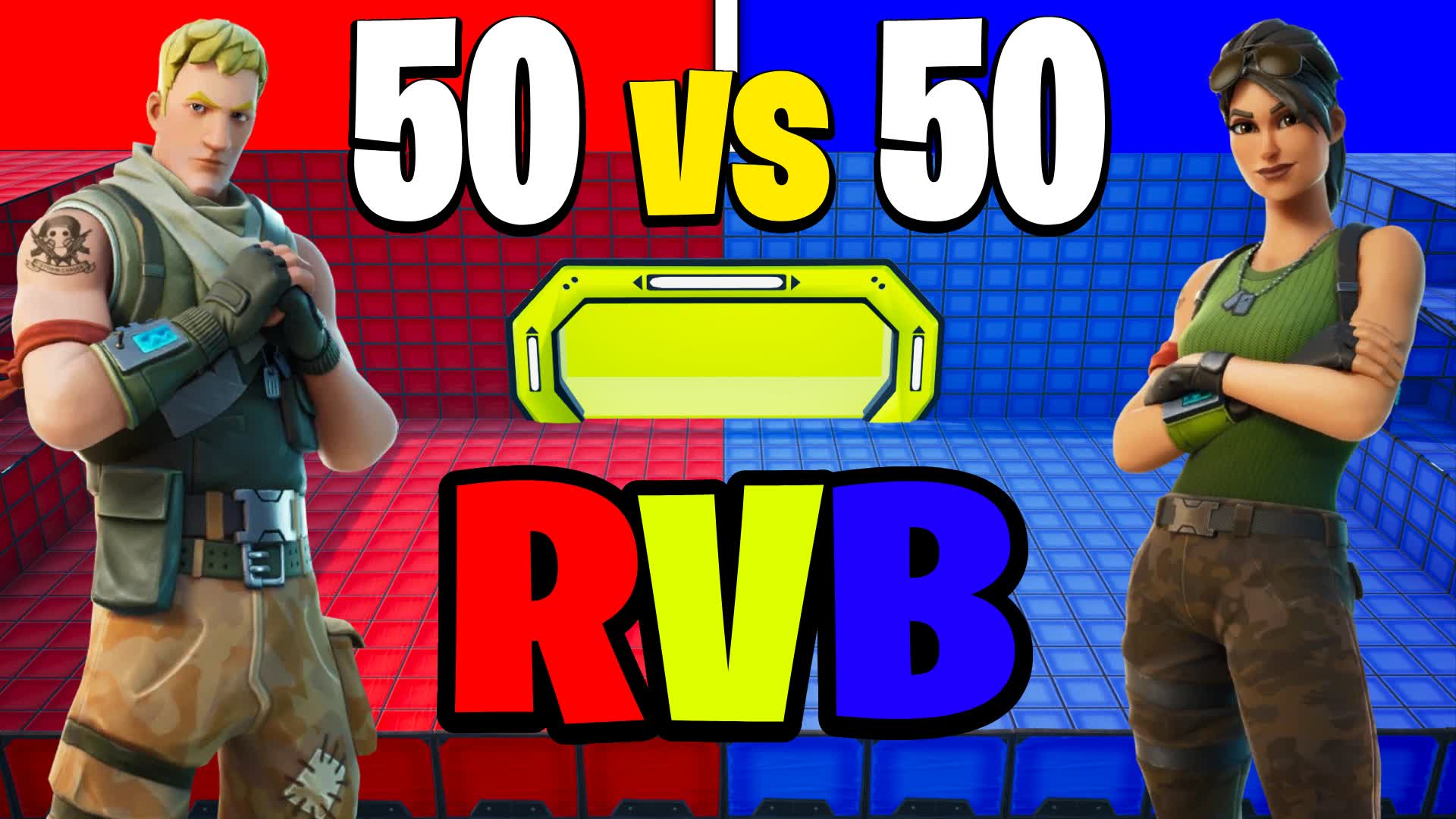 50 VS 50 RED VS BLUE RVB — Fortnite Creative map