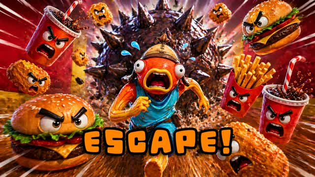 BURGERIA ESCAPE OBBY! — Fortnite Creative map cover art