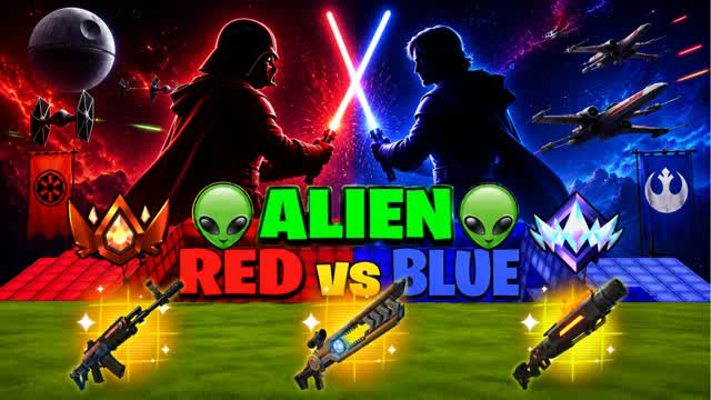 🏆 HERO CHAMBERS Red vs Blue — Fortnite Creative map cover art
