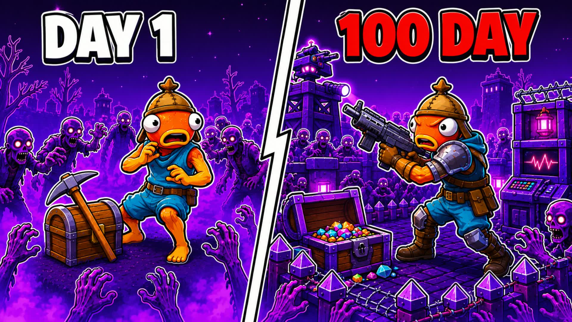 OneBlock Zombies [ROGUELIKE]⭐ — Fortnite Creative map