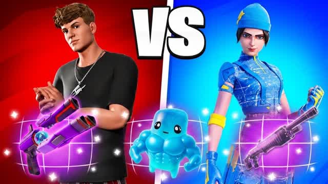 RED VS BLUE INFINITE BEST — Fortnite Creative map cover art