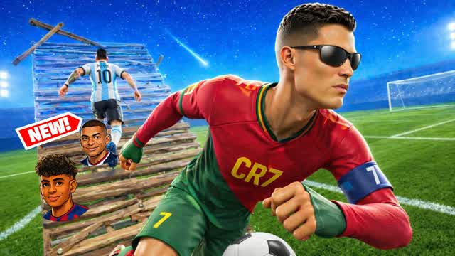 CR7 OR MESSI 1V1 FOOTBALL — Fortnite Creative map cover art