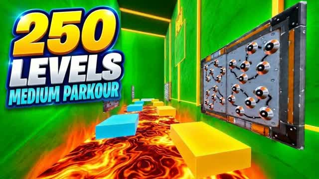 MEDIUM PARKOUR 250 LEVELS 8111 DEATHRUN — Fortnite Creative map cover art