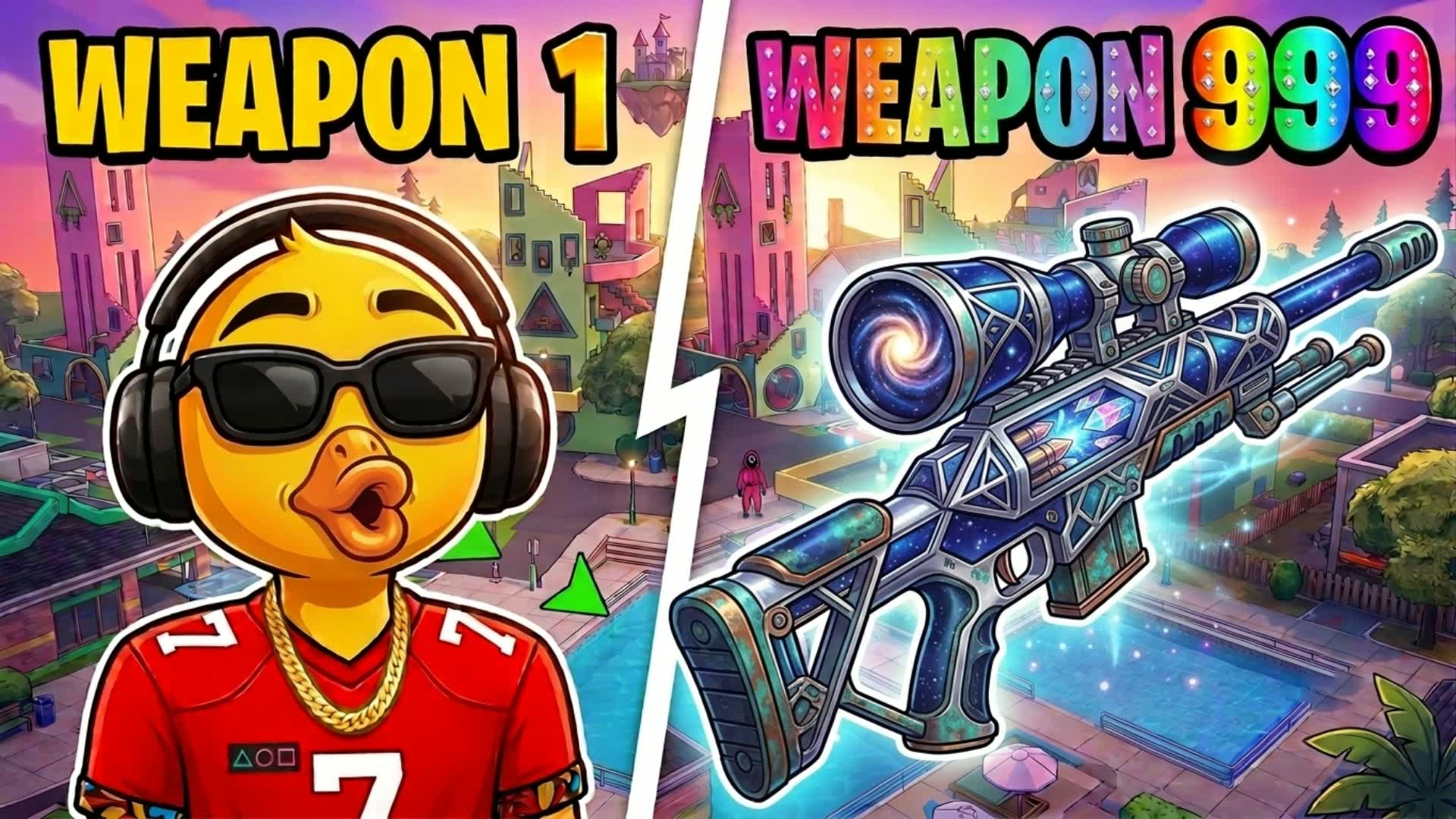 ♾️ SQUID GUN GAME 🦑 ONE SHOT — Fortnite Creative map