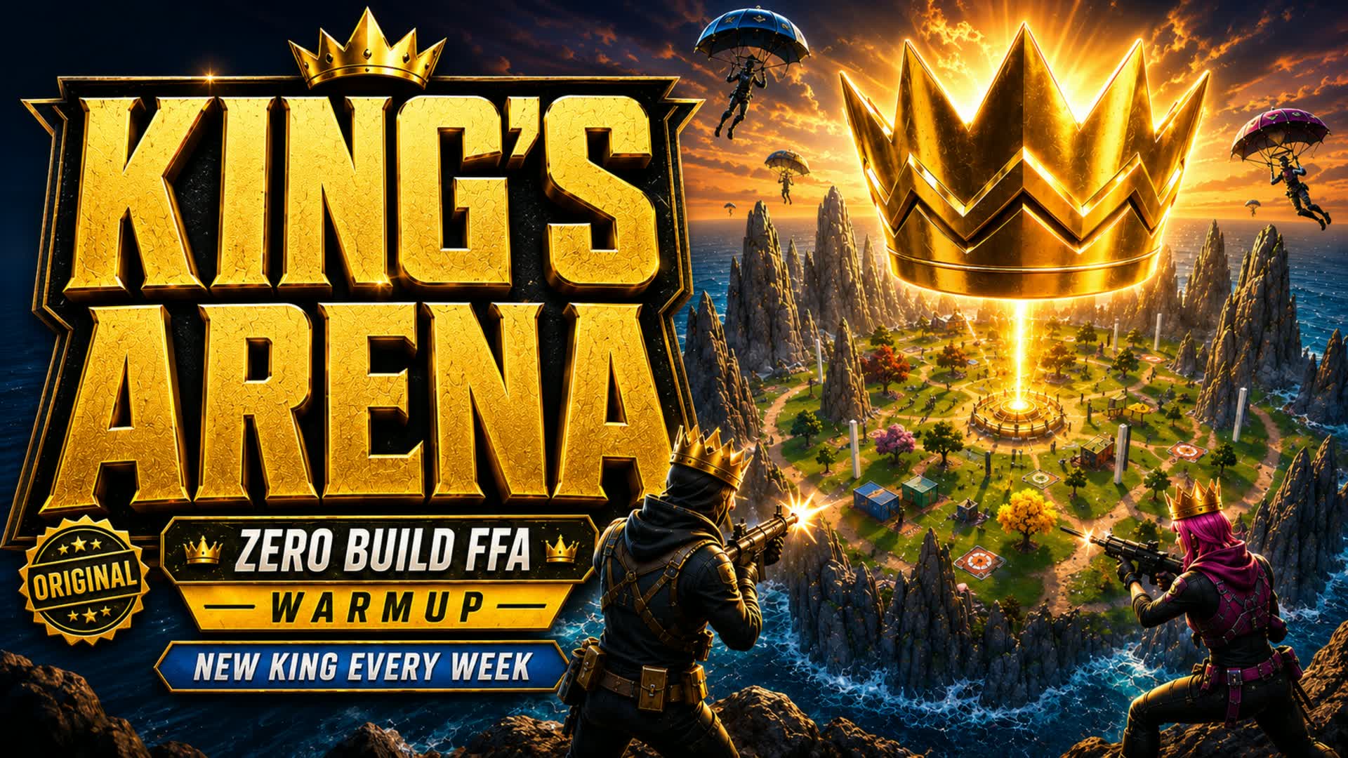The King's Arena 👑 Zero Build FFA — Fortnite Creative map