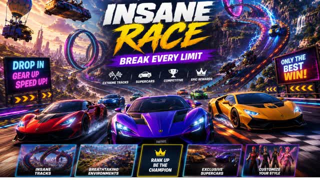 INSANE RACE-BREAK EVERY LIMITS — Fortnite Creative map