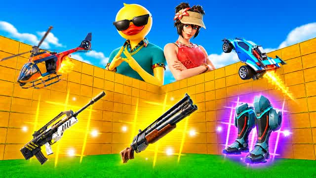 GIGA 1V1 ALL GUNS & VEHICLES — Fortnite Creative map cover art