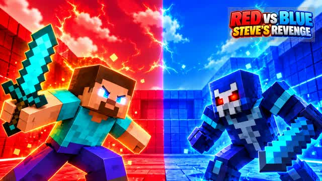 ⛏️ RED vs BLUE: STEVE’S REVENGE — Fortnite Creative map cover art