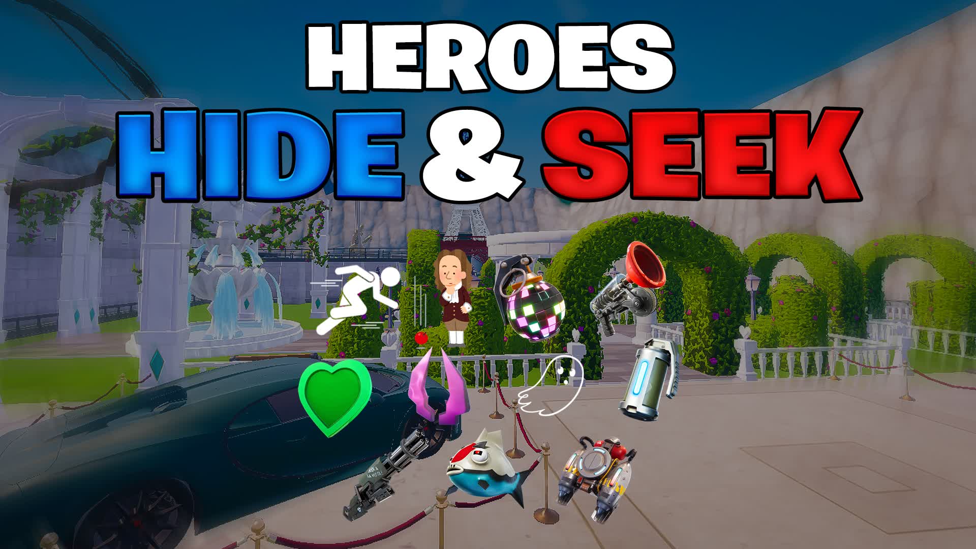 HEROES HIDE AND SEEK — Fortnite Creative map