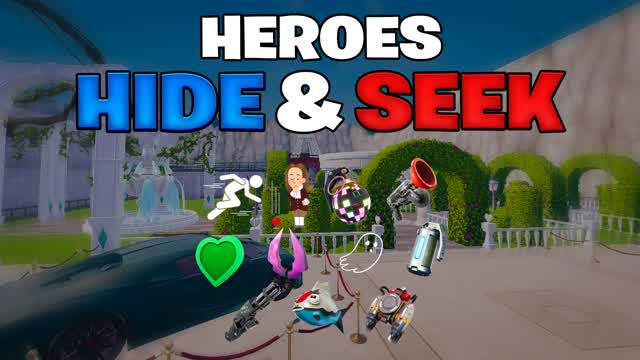 HEROES HIDE AND SEEK — Fortnite Creative map cover art