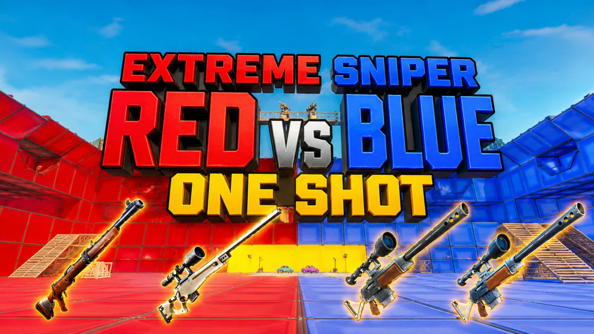 🔴Extreme Sniper Red Vs Blue One Shot🔵 — Fortnite Creative map