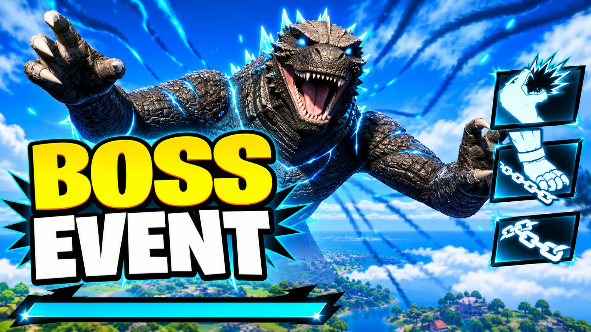 GODZIllA BOSS FIGHT EVENT - SURVIVAL — Fortnite Creative map