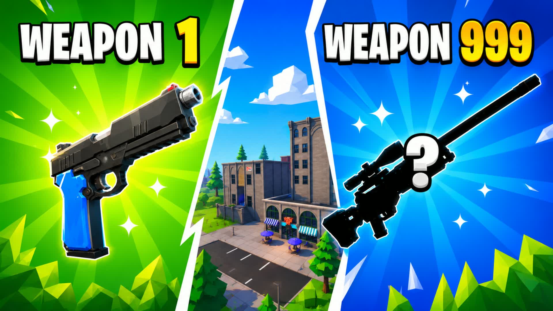 Tilted OneShot GunGame — Fortnite Creative map
