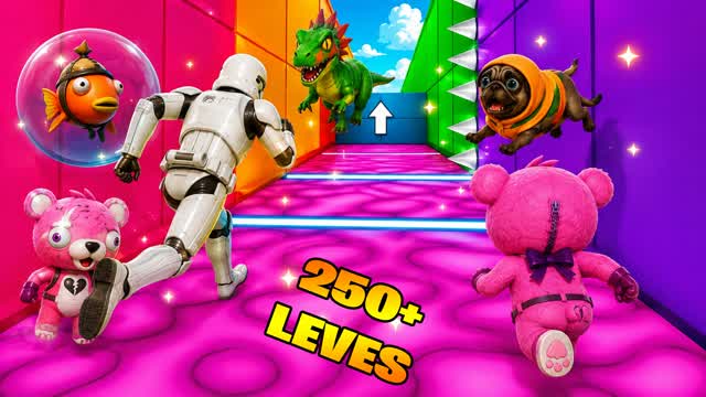 😂 EASY PARKOUR 250+ FUNNY LEVELS — Fortnite Creative map