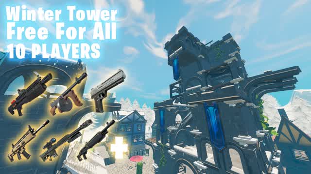 Free For All - Cero Build Winter Tower — Fortnite Creative map cover art