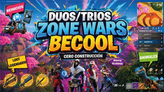 Duos Zone Wars Becool Zero Construccion — Fortnite Creative map